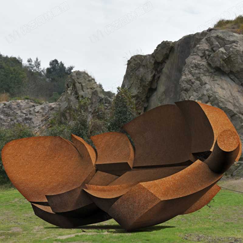 耐候鋼雕塑廠家，耐候鋼樹葉雕塑