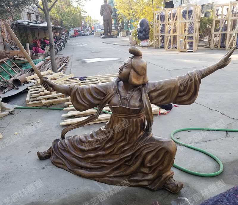 舞劍銅人物雕塑，古代銅人物雕塑